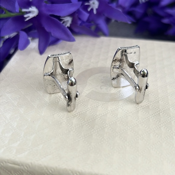 Vintage Sterling silver men’s cuff links set of two marked - Picture 4 of 4